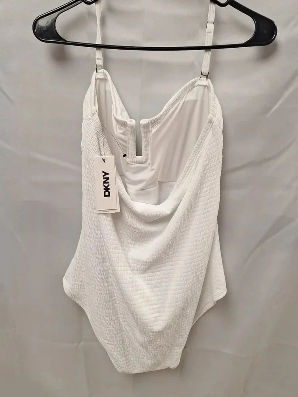 Ladies DKNY White Swimsuit Size XL ORG $80 NWT (RackD5)